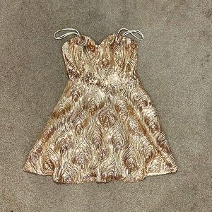 short golden homecoming dress